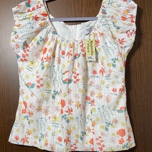 Unique Vintage Magnolia Place floral blouse XXL